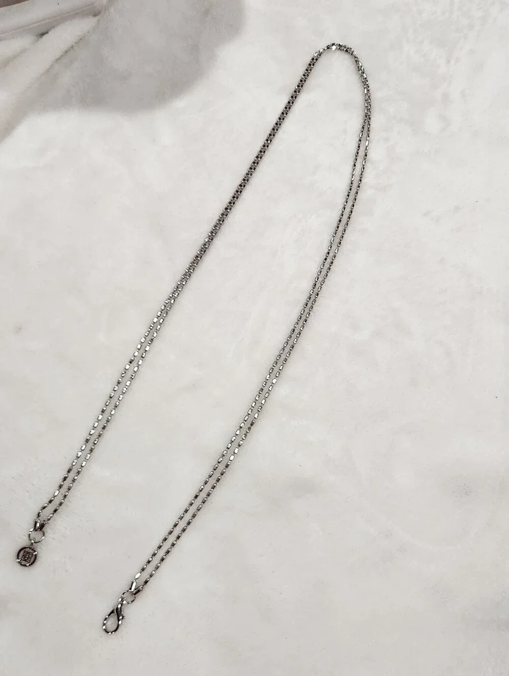 Givenchy Silver Tone Double Strand Necklace